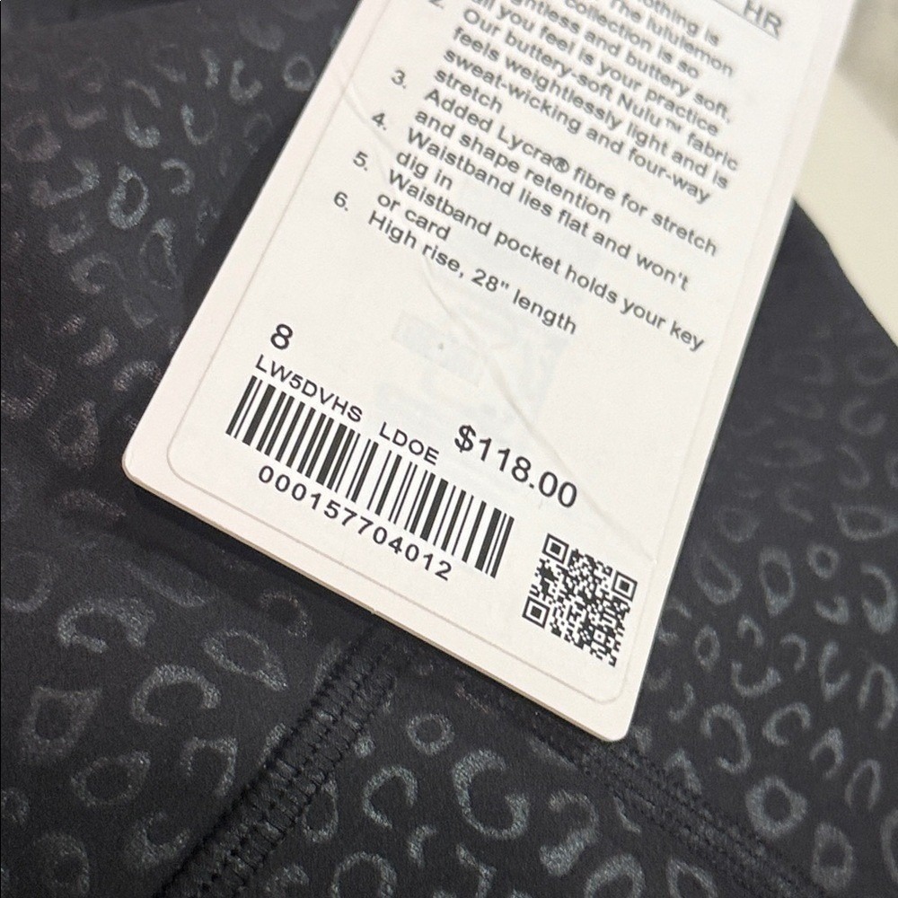 Lululemon Align High-Rise Pant 28" size 8 leggings Leopardo Shift Emboss Black - Picture 3 of 7